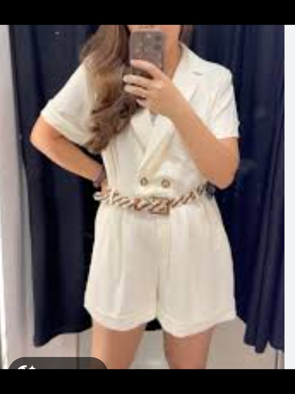 Zara Cream Short-Sleeve Jumpsuit NO BELT